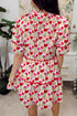 Delightful Bloom Puff Sleeve Tiered Ric Rac Mini Dress